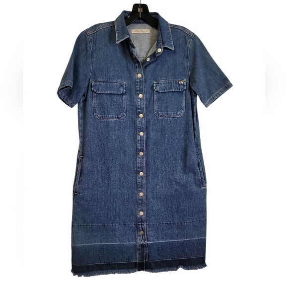 Mavi Dresses & Skirts - Mavi Denim shirt dress frayed edge